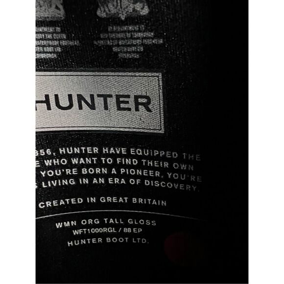 Hunter Boot WT1000RGL Glossy Black Original Tall Rubber Rain Boot sz 6 - Picture 11 of 12